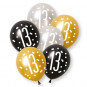 Black & Gold 13 Latex Balloons - Inflation Options