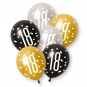 Black & Gold 18 Latex Balloons - Inflation Options