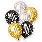Black & Gold 30 Latex Balloons - Inflation Options