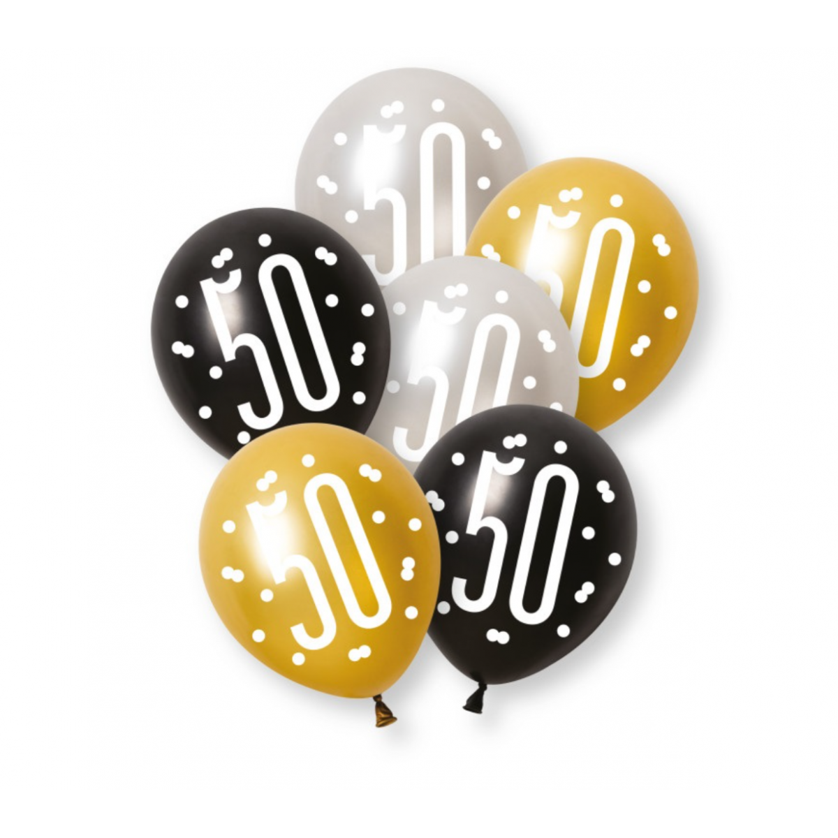 Black & Gold 50 Latex Balloons - Inflation Options