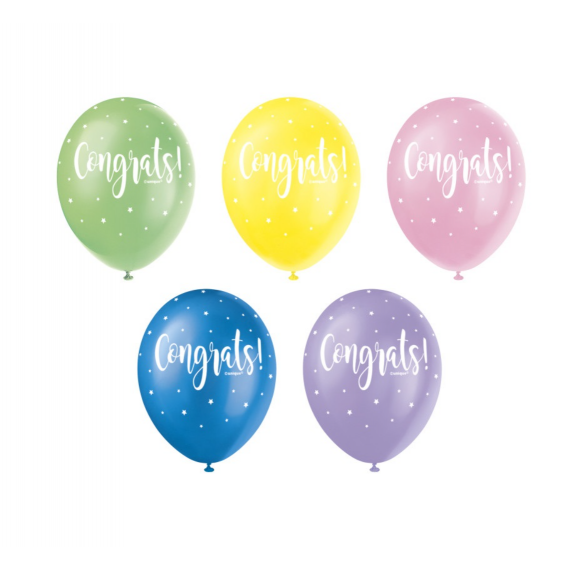 Congrats Latex Balloons - Inflation Options