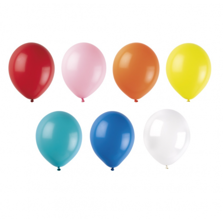 Plain Mixed Colour Latex Balloons - Supplied Flat
