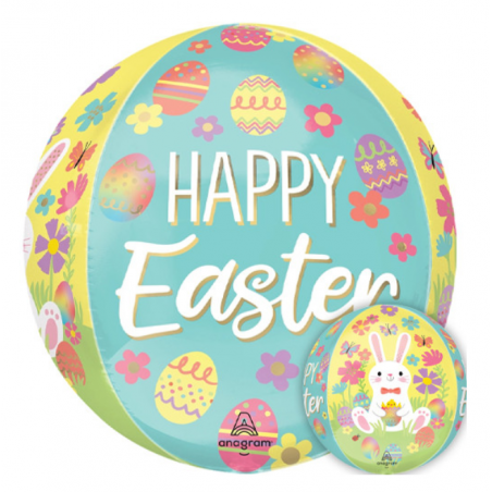 Happy Easter Orbz Balloon - Inflated