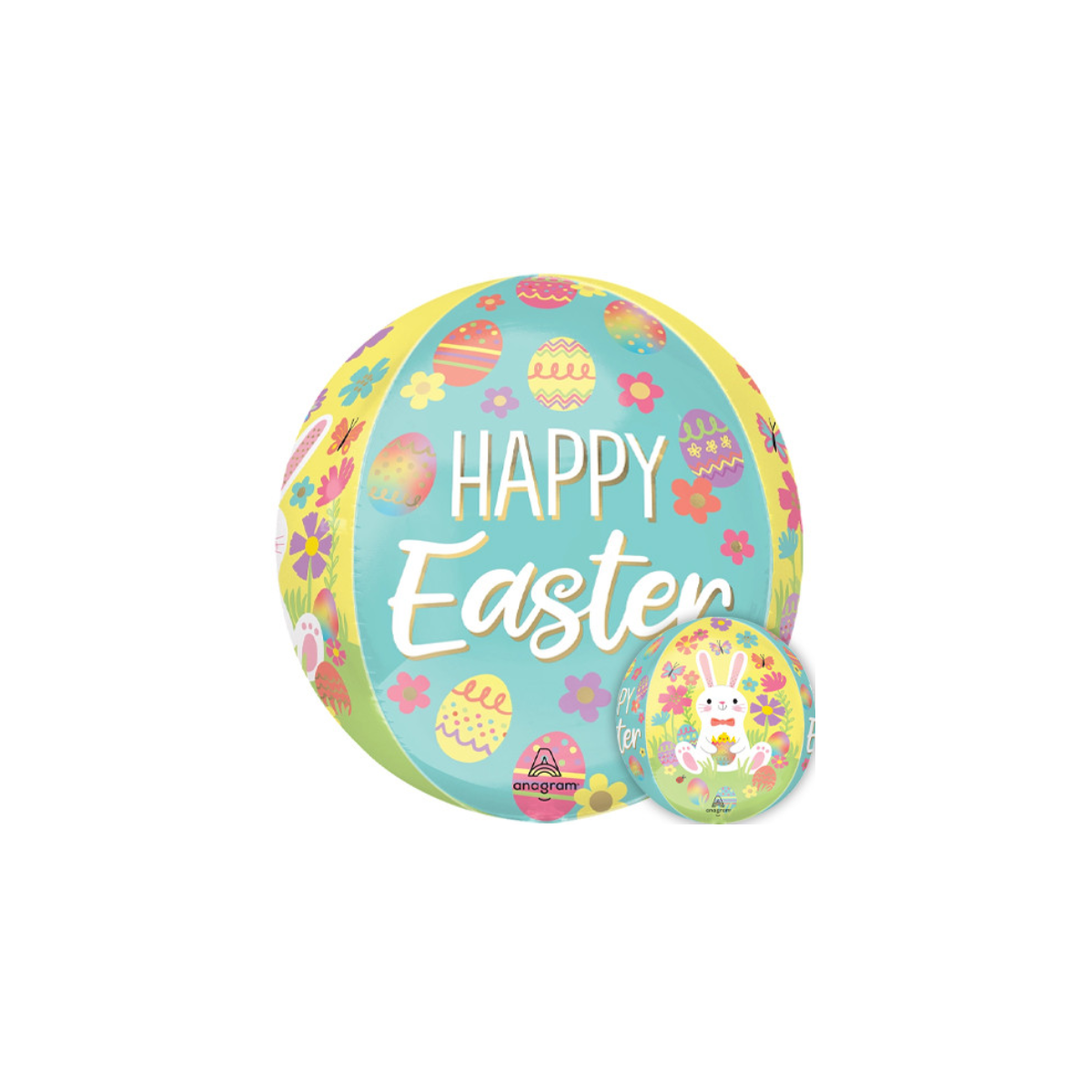 Happy Easter Orbz Balloon - Inflated