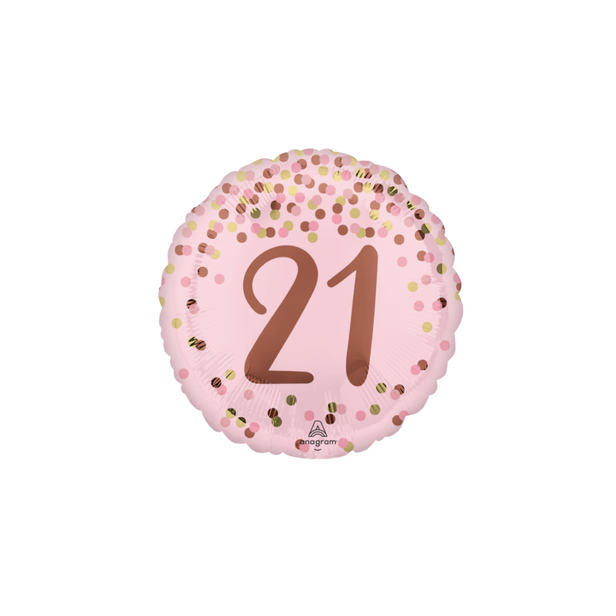 Pretty Pink 21 Round Foil Balloon - Inflated