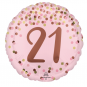 Pretty Pink 21 Round Foil Balloon - Inflated
