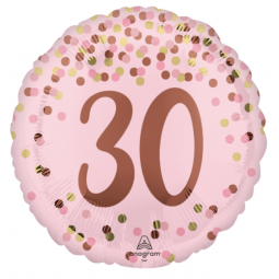 Pretty Pink 30 Round Foil Balloon - Inflated