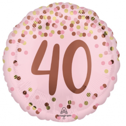 Pretty Pink 40 Round Foil Balloon - Inflated