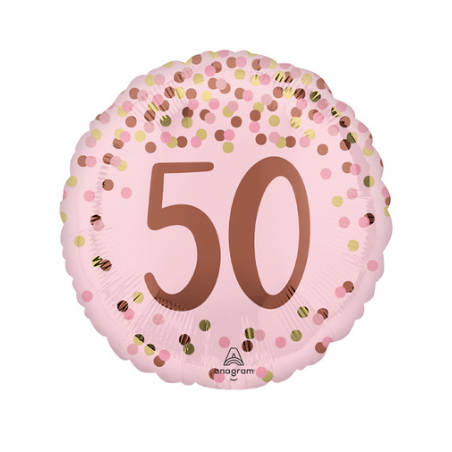 Pretty Pink 50 Round Foil Balloon - Inflated