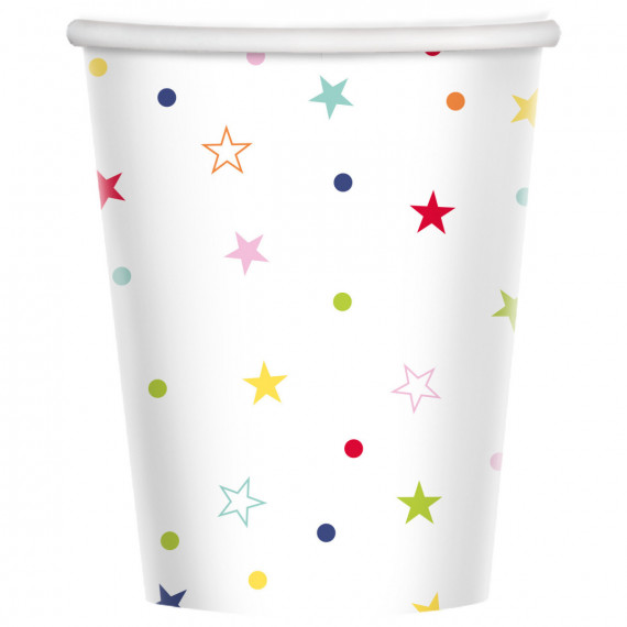 Multi-Coloured Star Paper Cups