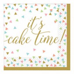 Confetti Fun It's Cake Time Paper Napkins REDUCED TO CLEAR