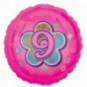 Pink 9th Birthday Round Foil Balloon - Inflated