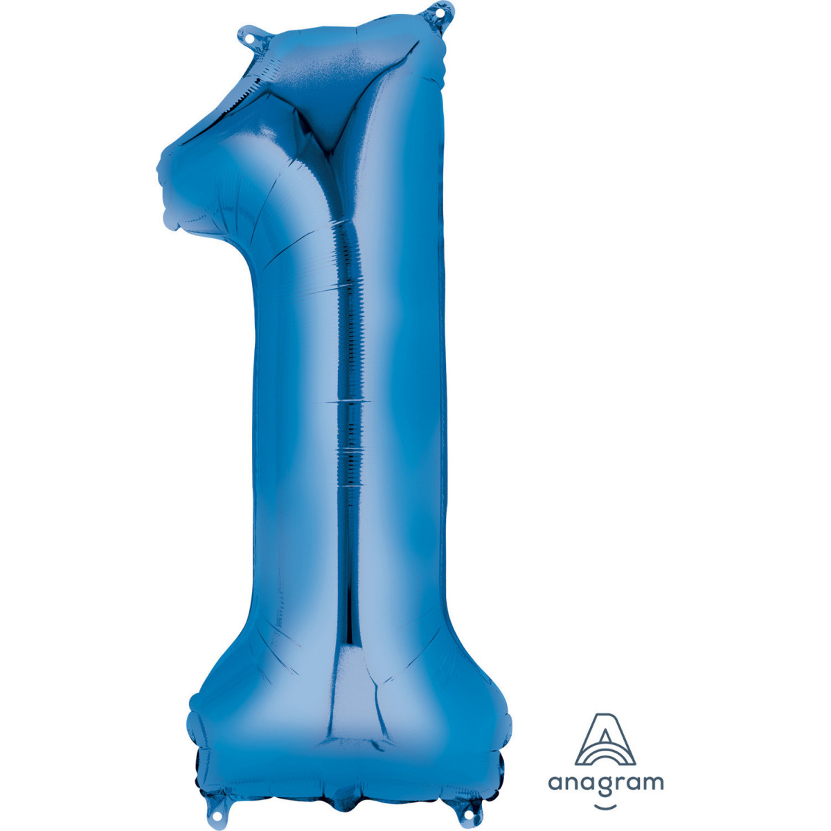 Blue Giant Number Supershape Foil Balloons - Numbers 0 - 9 - Inflated
