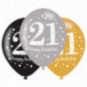 Gold Celebration 21st Birthday Latex Balloons - Inflation Options
