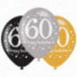 Gold Celebration 60th Birthday Latex Balloons - Inflation Options