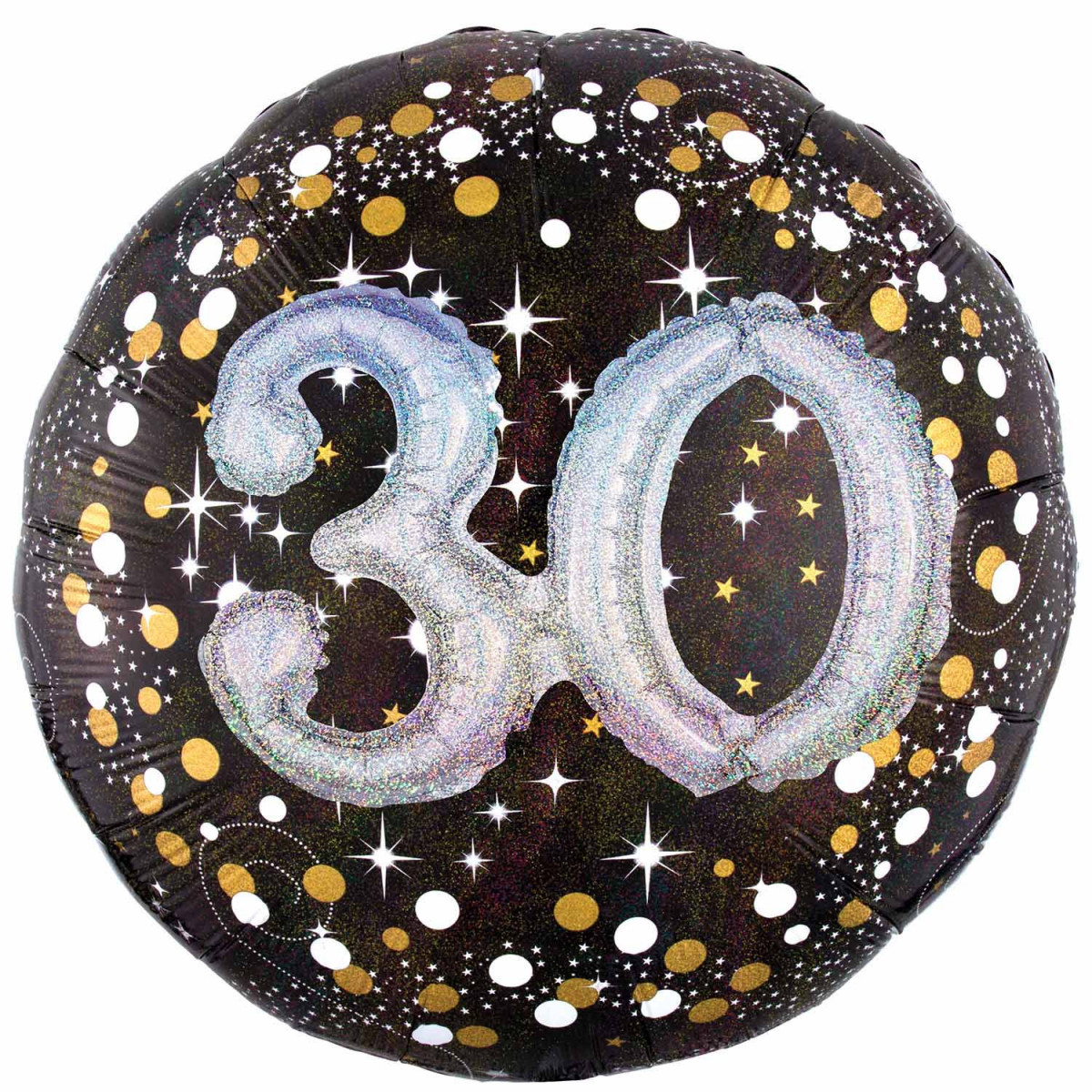 Gold Celebration 30th Birthday 3D Supershape Foil Balloon - Inflated