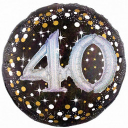 Gold Celebration 40th Birthday 3D Supershape Foil Balloon - Inflated