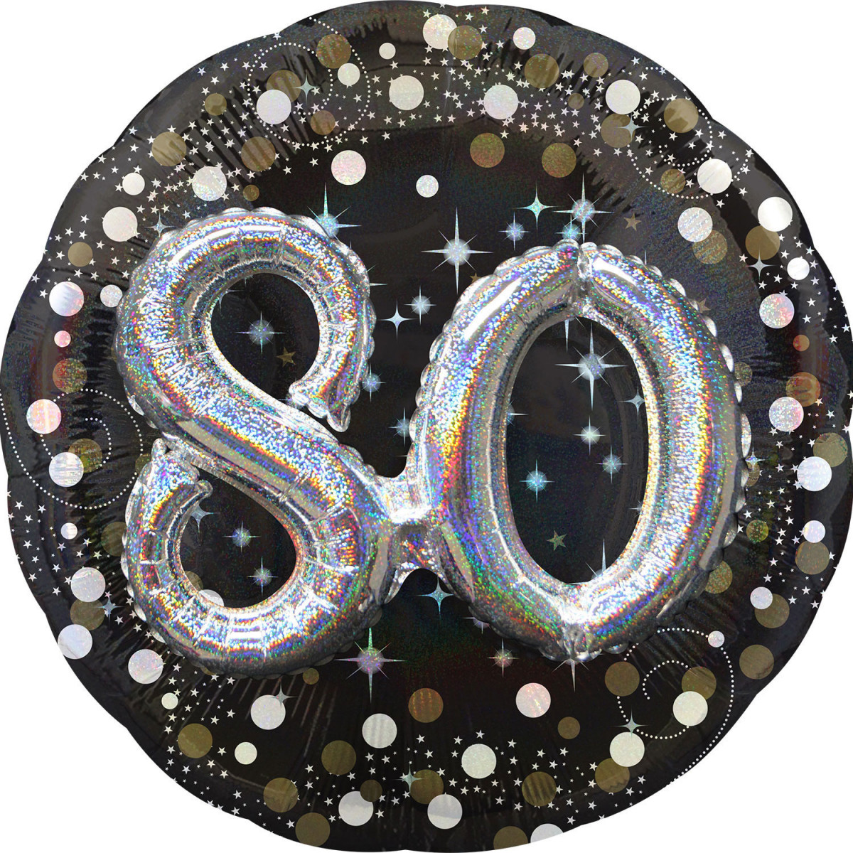 Gold Celebration 80th Birthday 3D Supershape Foil Balloon - Inflated