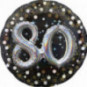 Gold Celebration 80th Birthday 3D Supershape Foil Balloon - Inflated