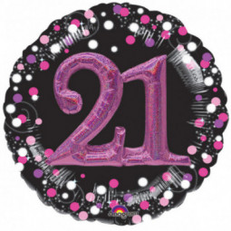 Pink Celebration 21st Birthday 3D Supershape Foil Balloon - Inflated