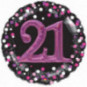 Pink Celebration 21st Birthday 3D Supershape Foil Balloon - Inflated
