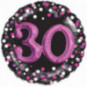 Pink Celebration 30th Birthday 3D Supershape Foil Balloon - Inflated