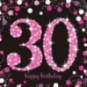 Pink Celebration 30th Birthday Paper Napkins - REDUCED TO CLEAR