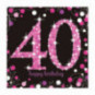 Pink Celebration 40th Birthday Paper Napkins - REDUCED TO CLEAR