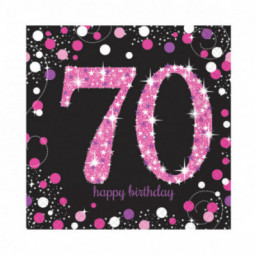 Pink Celebration 70th Birthday Paper Napkins - REDUCED TO CLEAR
