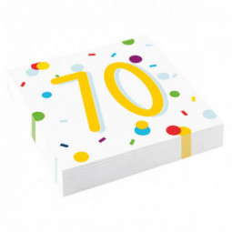 Confetti Birthday 70th Paper Napkins