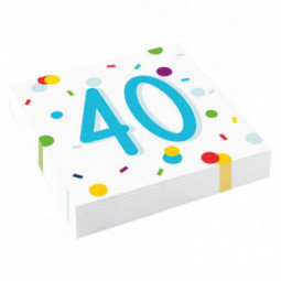 Confetti Birthday 40th Paper Napkins