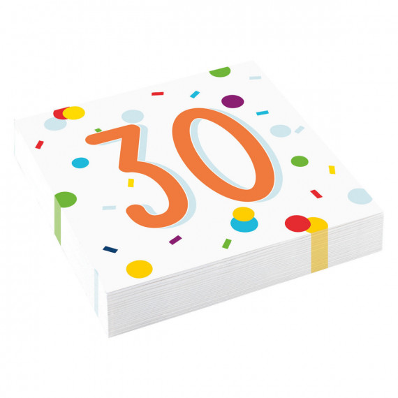 Confetti Birthday 30th Paper Napkins