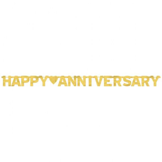 Gold Happy Anniversary Banner Gold Happy Anniversary Banner