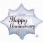 Happy Anniversary Burst Foil Balloon - Inflated