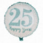 25th Silver Anniversary Round Foil Balloon - Inflated 25th Silver Anniversary Round Foil Balloon - Inflated