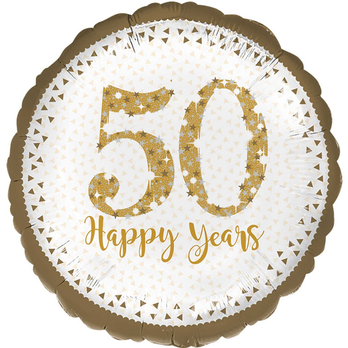 50th Golden Anniversary Round Foil Balloon - Inflated 50th Golden Anniversary Round Foil Balloon - Inflated