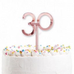 Rose Gold 30th Acrylic Cake Topper