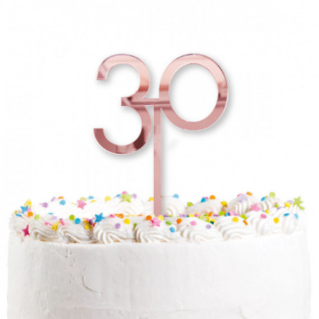 REDUCED Rose Gold 30th Acrylic Cake Topper