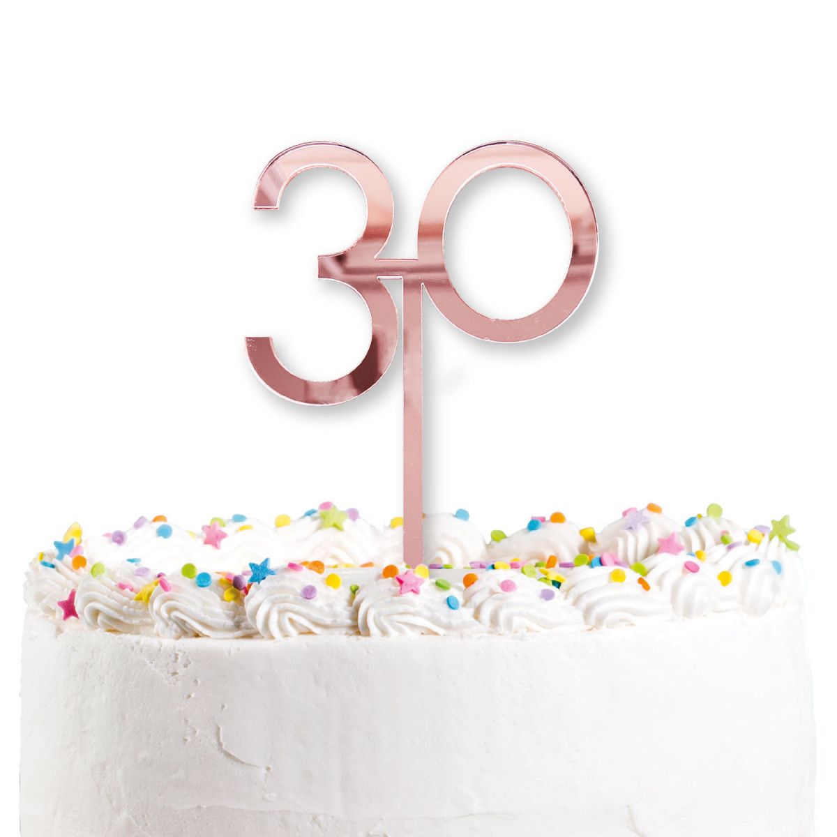 Rose Gold 30th Acrylic Cake Topper