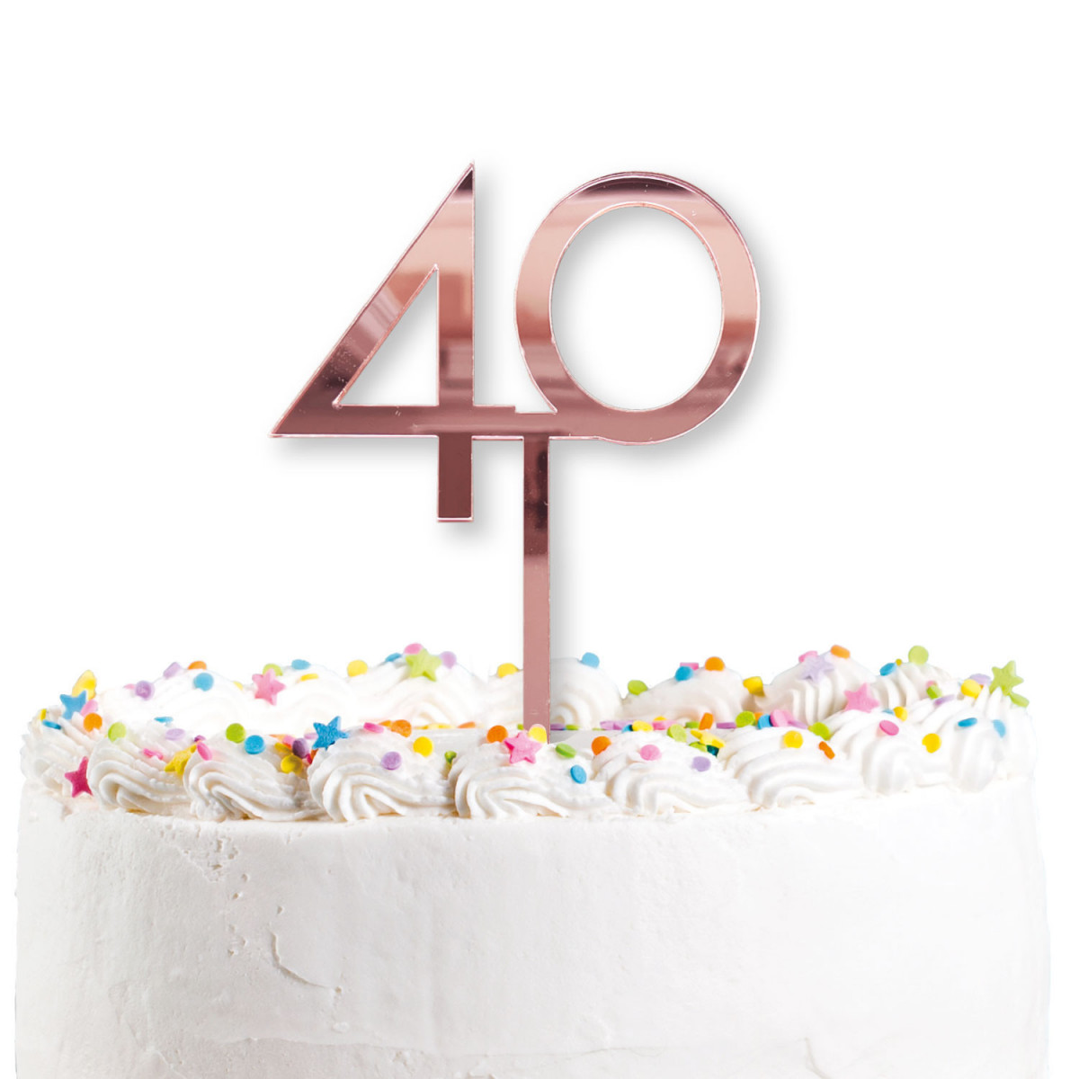 Rose Gold 40th Acrylic Cake Topper