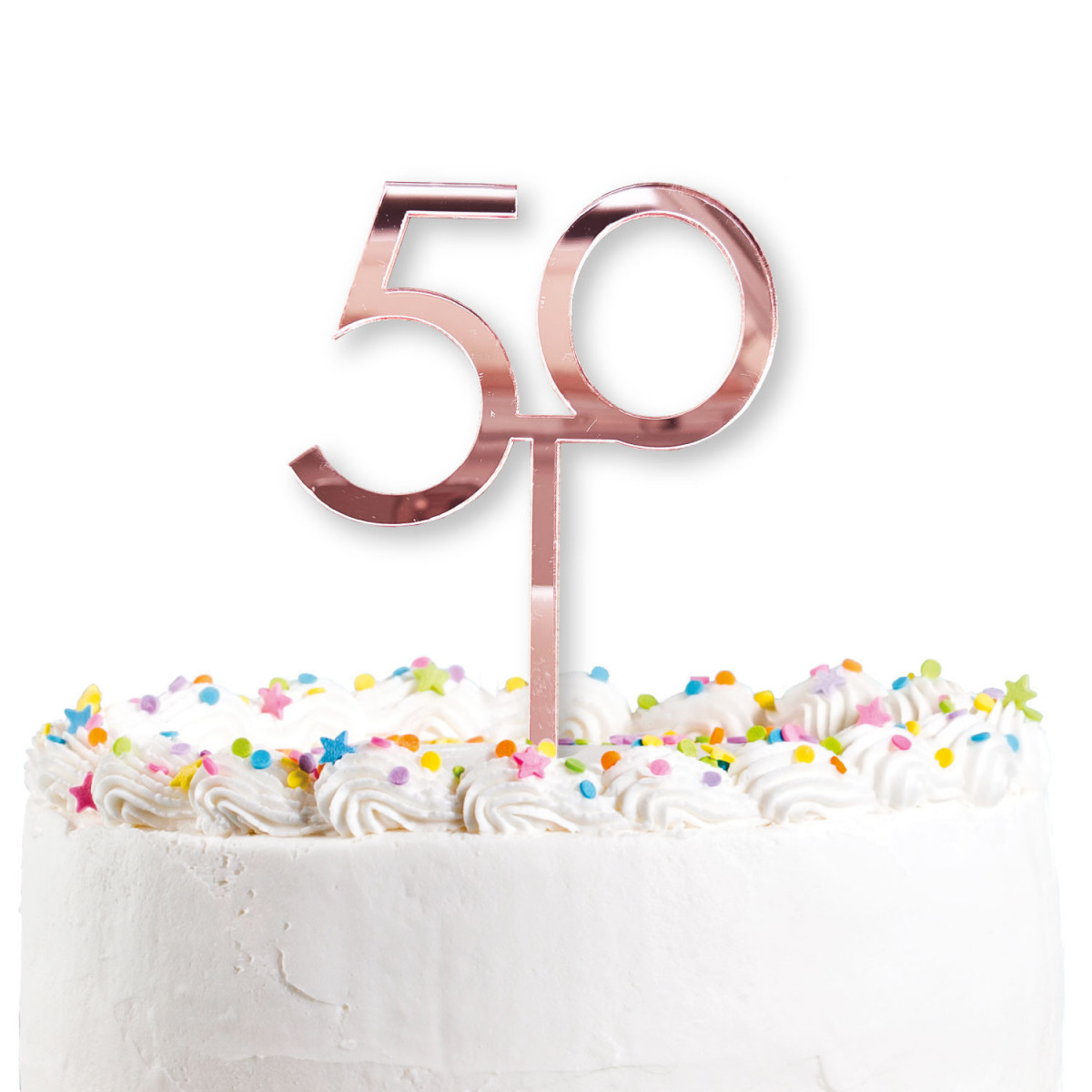Rose Gold 50th Acrylic Cake Topper