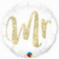 Gold Glitter Mr Round Foil Balloon - Inflated Gold Glitter Mr Round Foil Balloon - Inflated