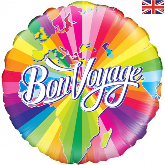 Bon Voyage Foil Balloon - Inflated Bon Voyage Foil Balloon - Inflated
