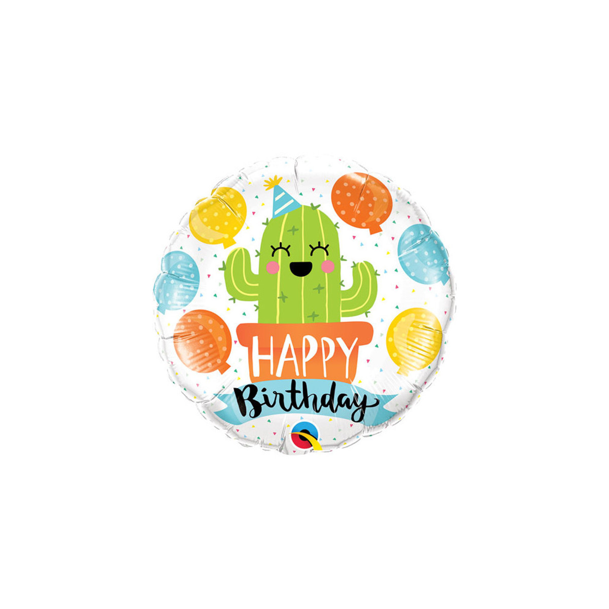 Party Cactus Happy Birthday Foil Balloon - Inflated