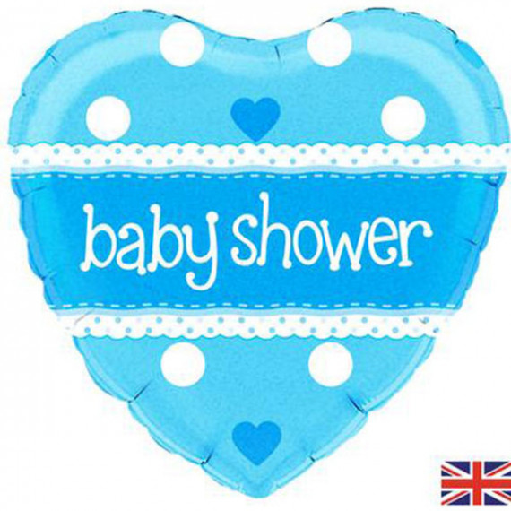 Blue Baby Shower Foil Balloon - Inflated Blue Baby Shower Foil Balloon - Inflated