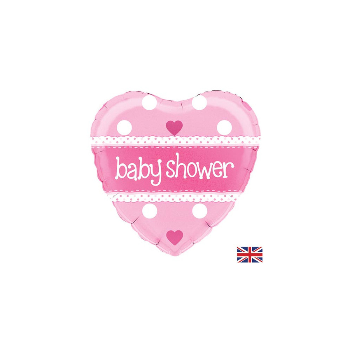 Pink Baby Shower Foil Balloon - Inflated Pink Baby Shower Foil Balloon - Inflated