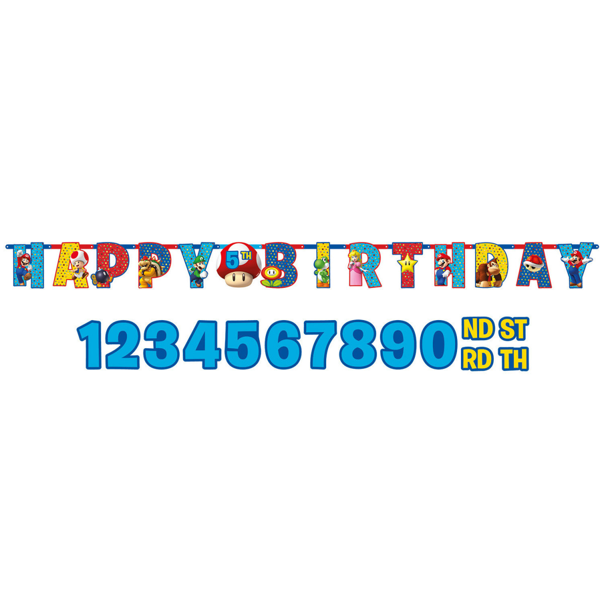 Super Mario Jumbo Happy Birthday Banner - Personalise