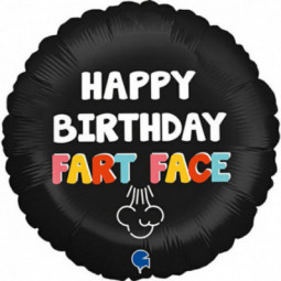 Happy Birthday Fart Face Foil Balloon - Inflated