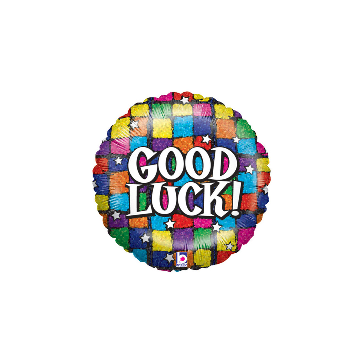 Good Luck Squares Foil Balloon - Inflated Good Luck Squares Foil Balloon - Inflated