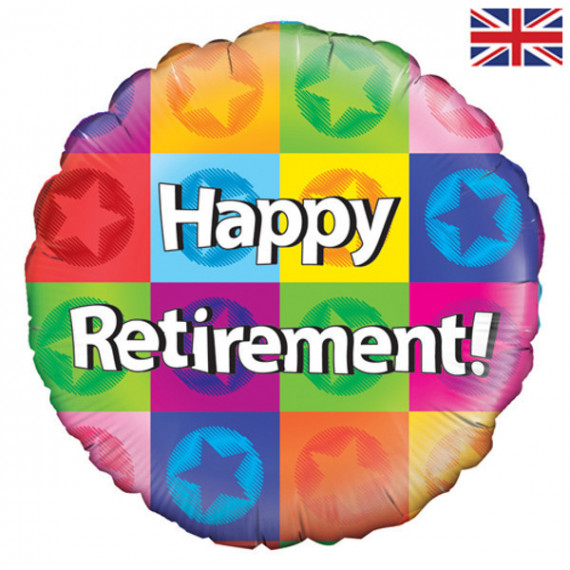 Happy Retirement Foil Balloon - Inflated Happy Retirement Foil Balloon - Inflated